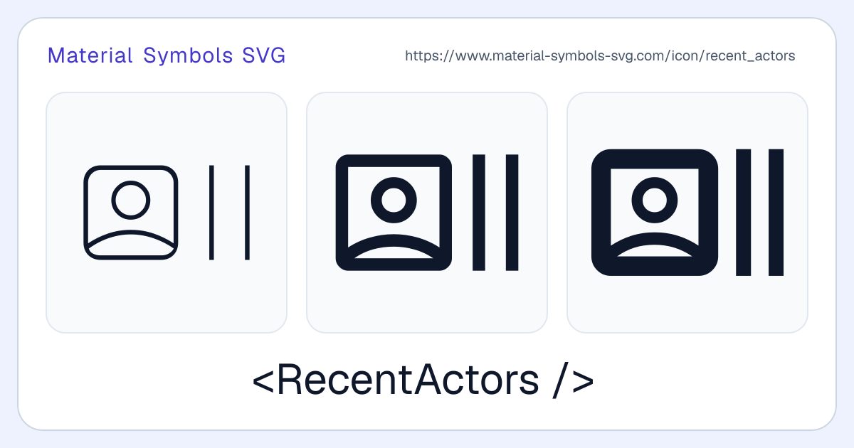 Recent Actors Icon - Material Symbols SVG