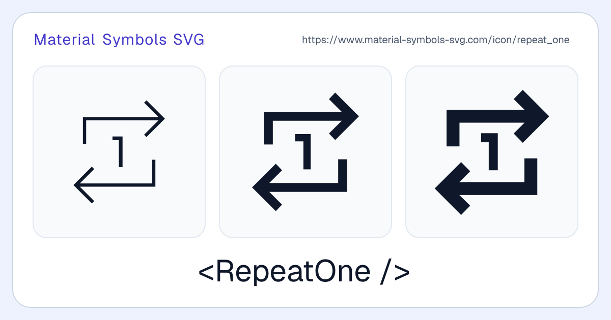 Repeat One Icon - Material Symbols SVG