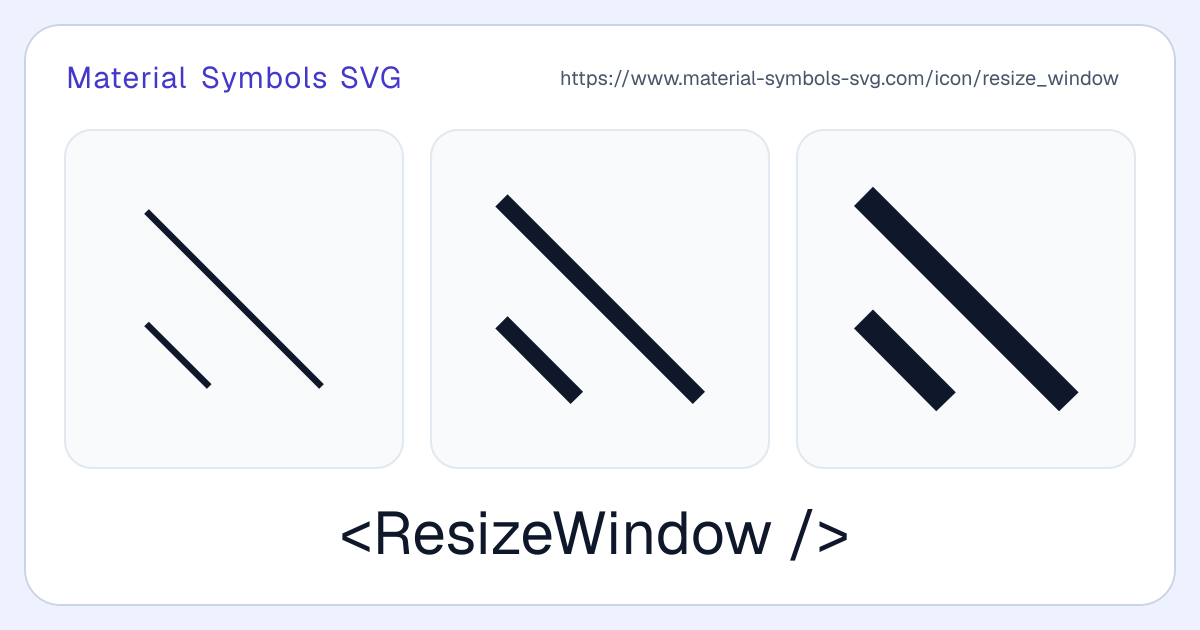 Resize Window Icon - Material Symbols SVG