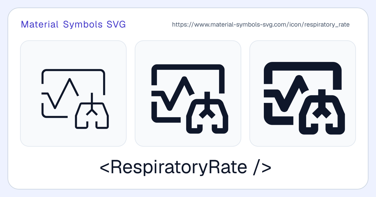 Respiratory Rate Icon - Material Symbols SVG