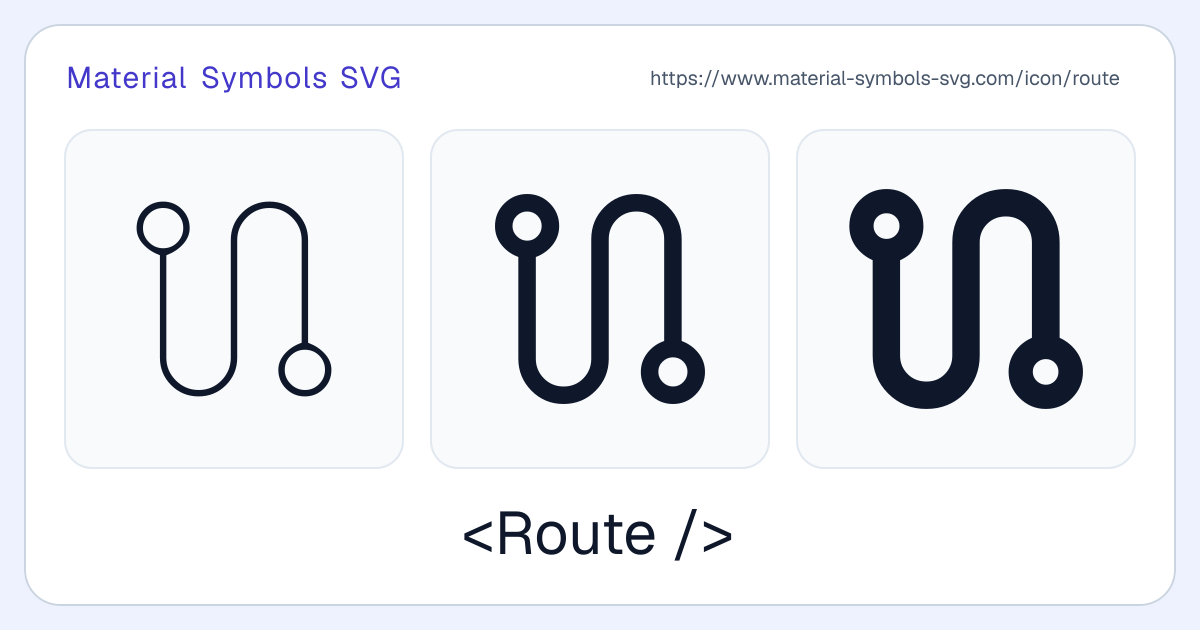 Route Icon - Material Symbols SVG