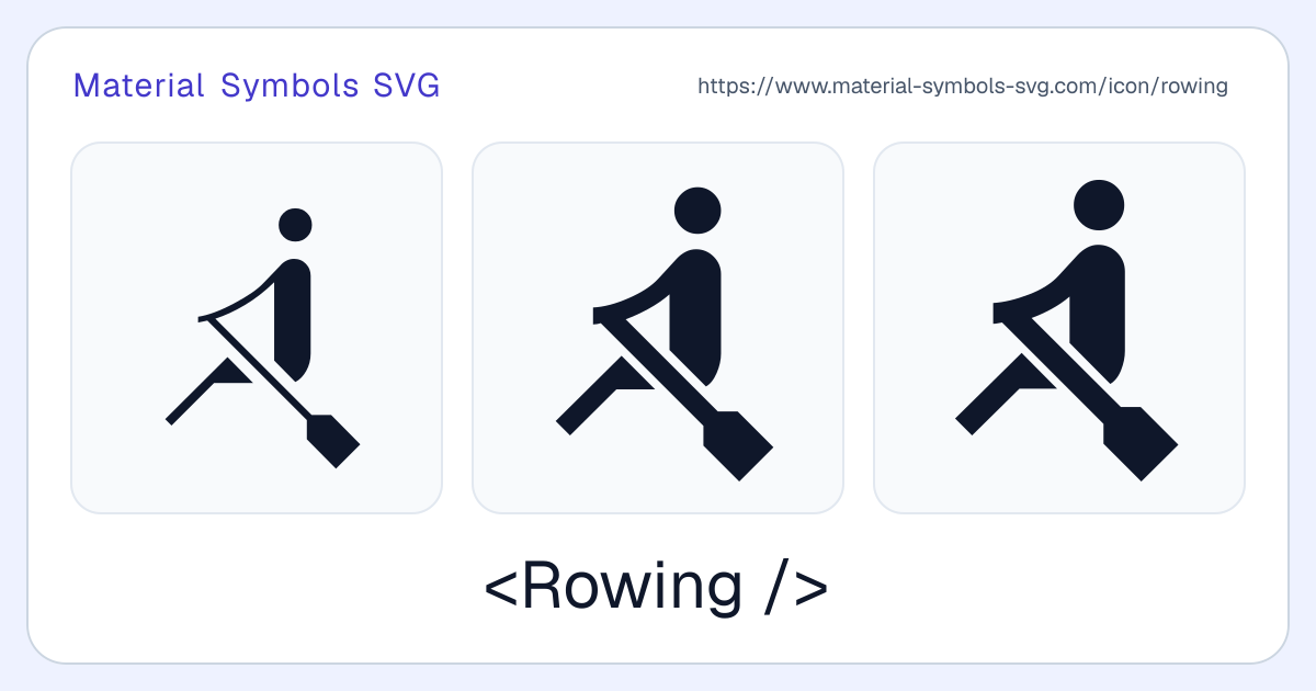 Rowing Icon - Material Symbols SVG