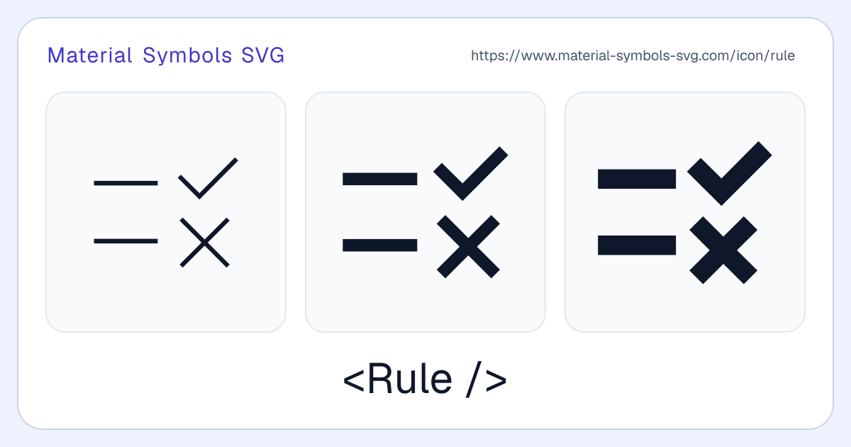 Rule Icon - Material Symbols SVG