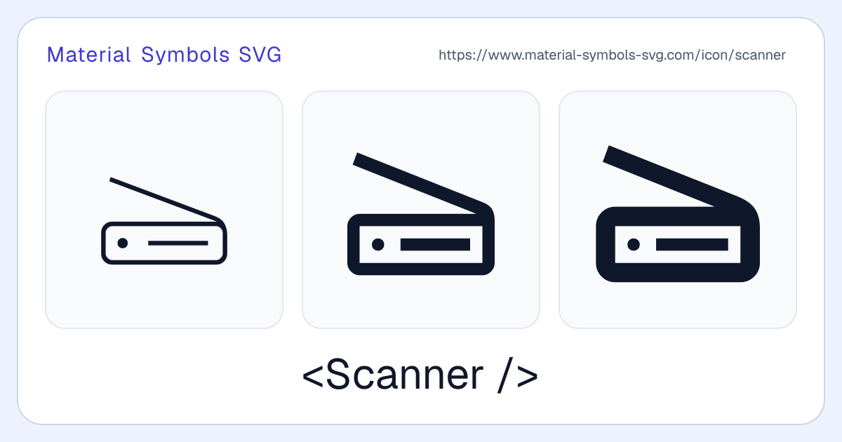 Scanner Icon - Material Symbols SVG