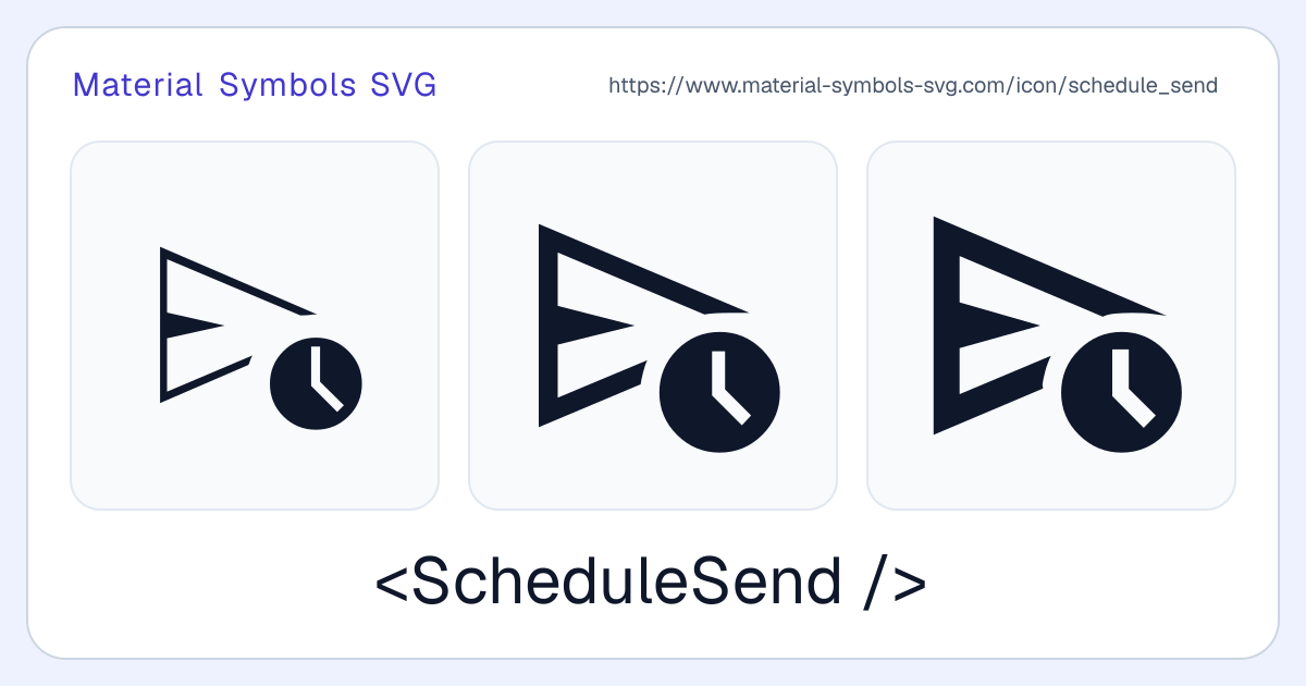 Schedule Send Icon - Material Symbols SVG