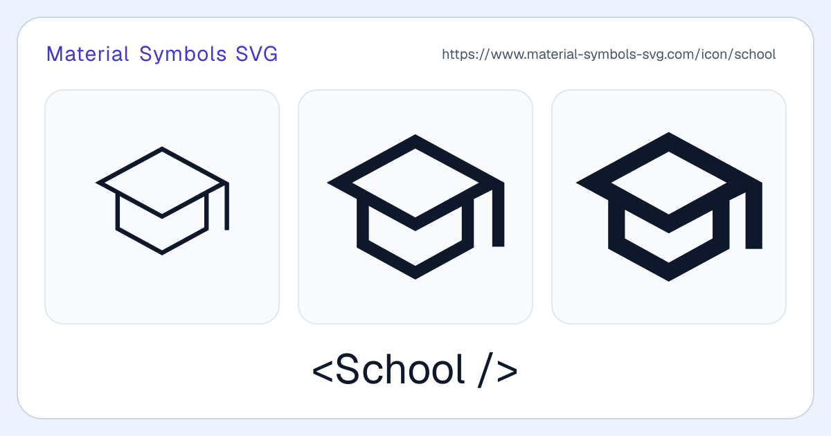 School Icon - Material Symbols SVG