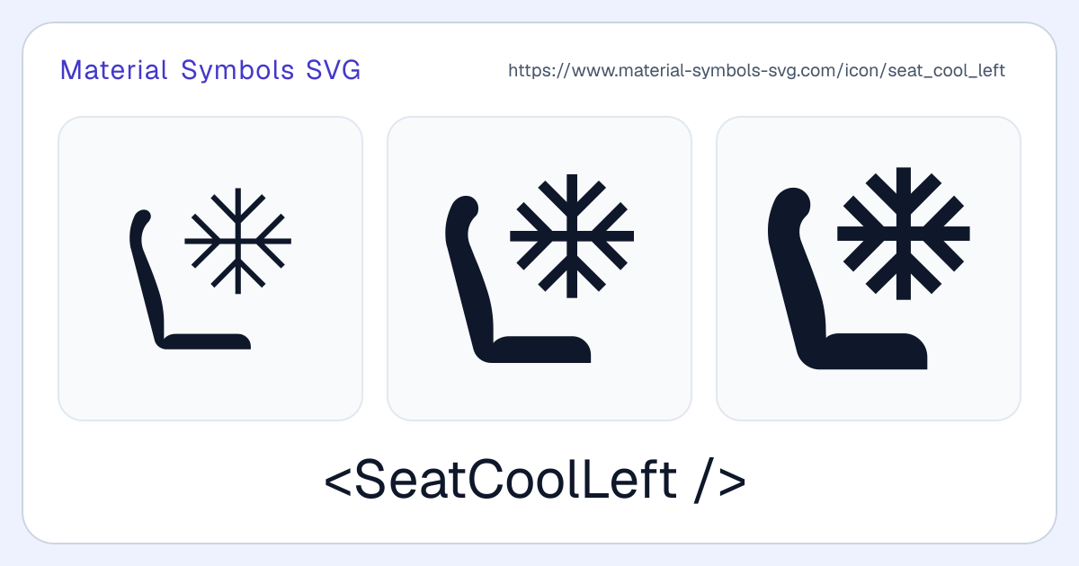 Seat Cool Left Icon - Material Symbols SVG