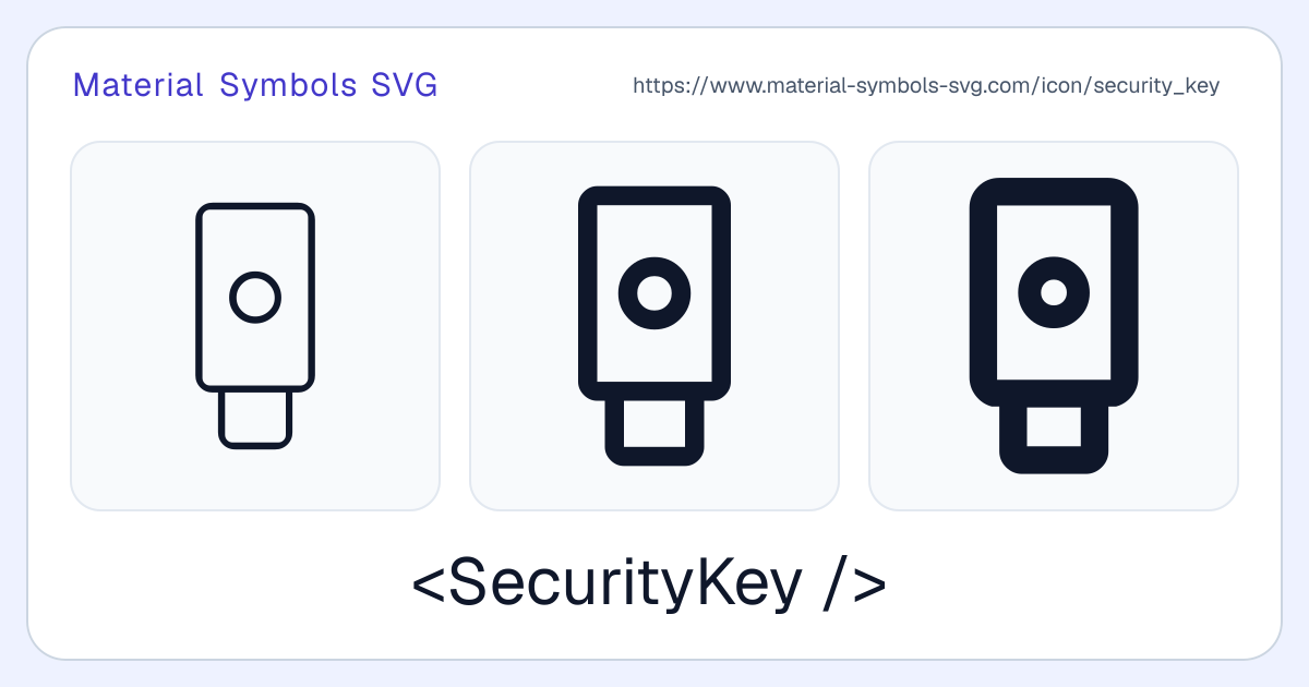 Security Key Icon - Material Symbols SVG