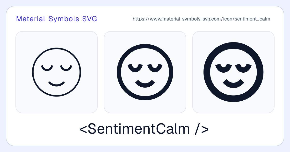 Sentiment Calm Icon - Material Symbols SVG