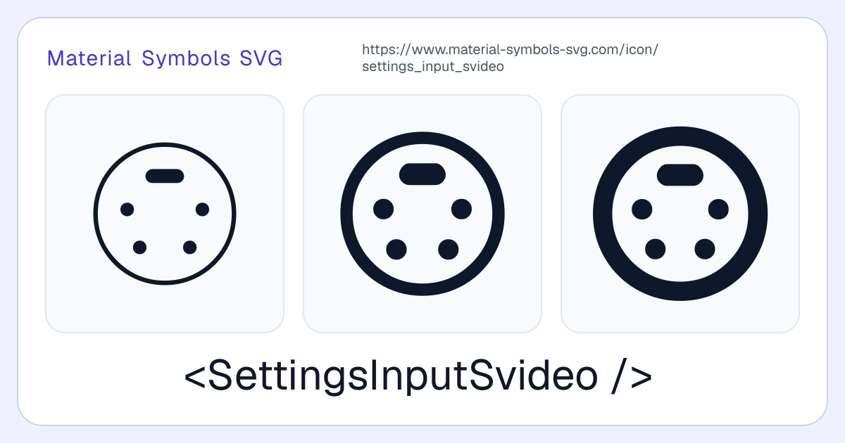 Settings Input Svideo Icon - Material Symbols SVG