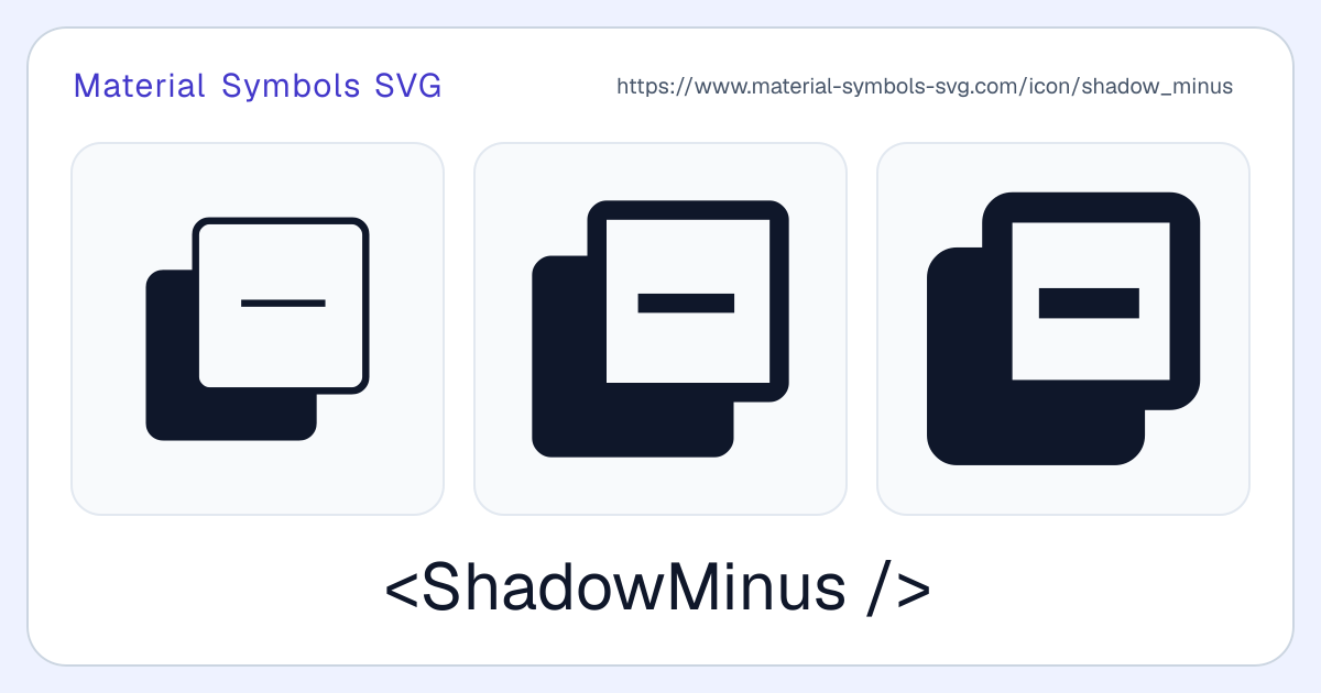 Shadow Minus Icon - Material Symbols SVG