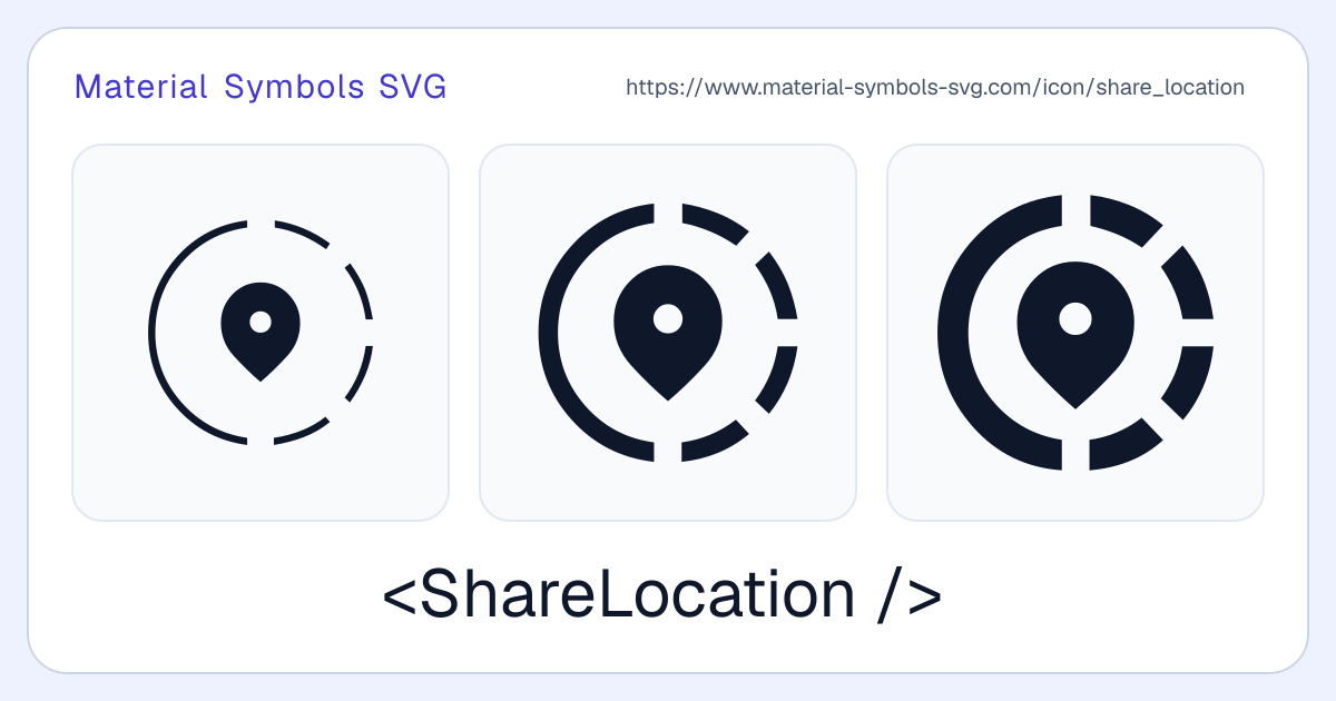 Share Location Icon - Material Symbols SVG