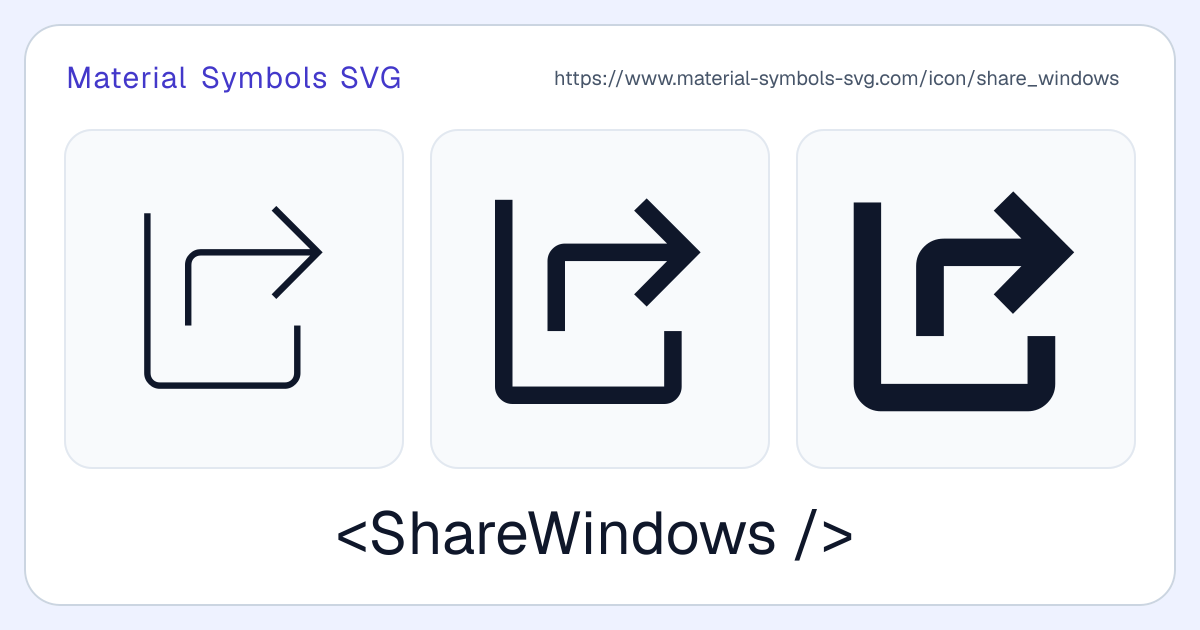 Share Windows Icon - Material Symbols SVG
