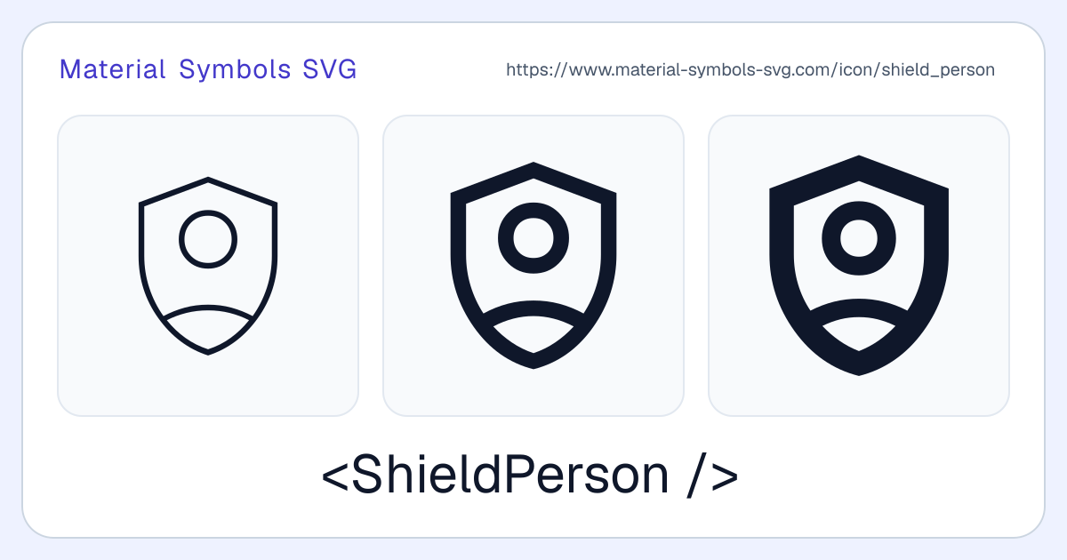 Shield Person Icon - Material Symbols SVG