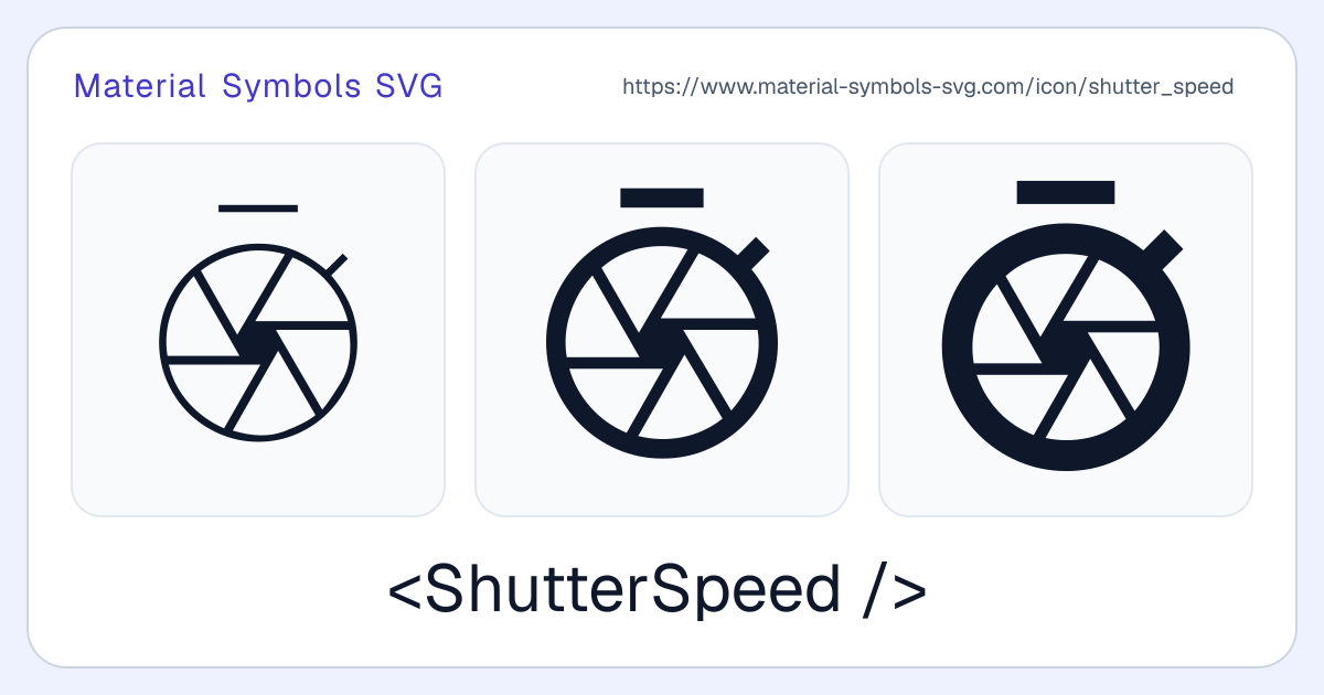 Shutter Speed Icon - Material Symbols SVG