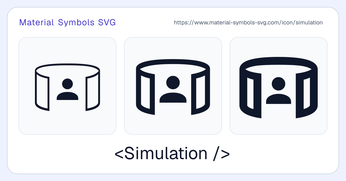 Simulation Icon - Material Symbols SVG
