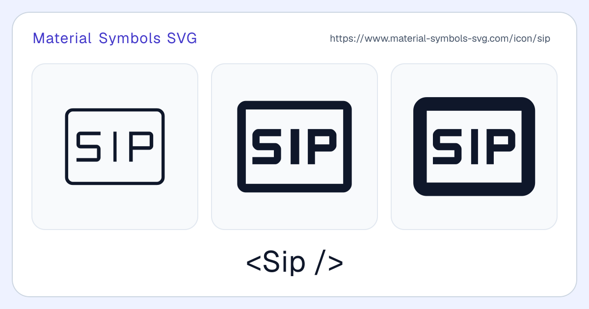 Sip Icon - Material Symbols SVG