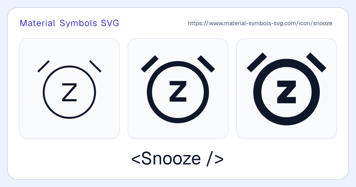 Snooze Icon - Material Symbols SVG