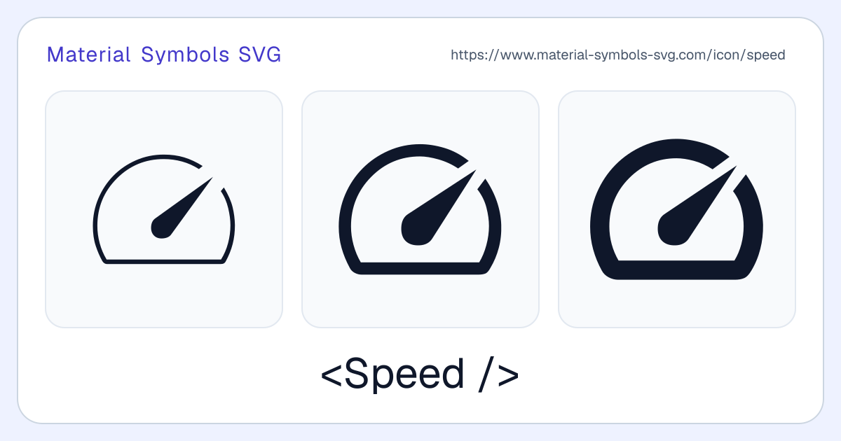Speed Icon - Material Symbols SVG