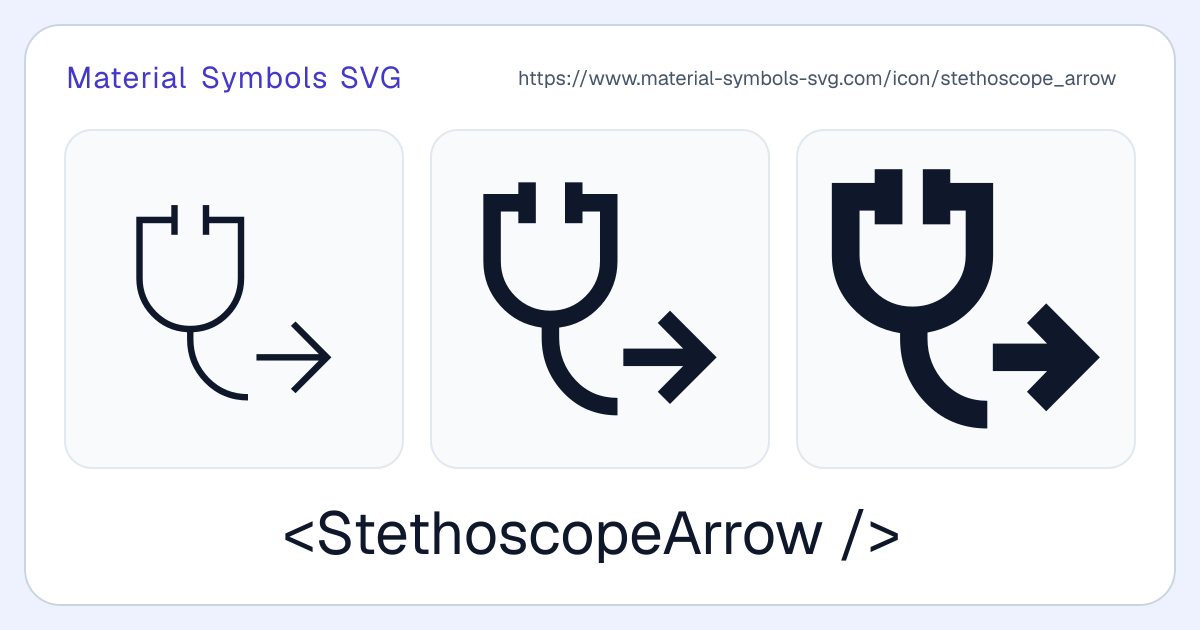 Stethoscope Arrow Icon - Material Symbols SVG