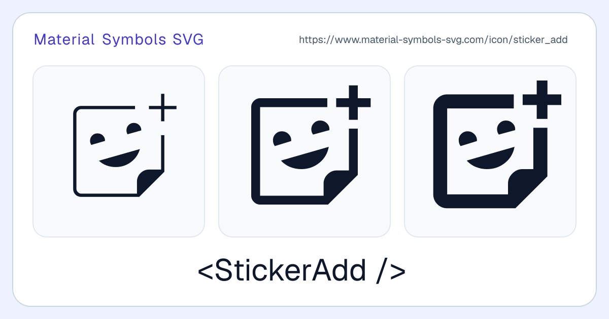Sticker Add Icon - Material Symbols SVG