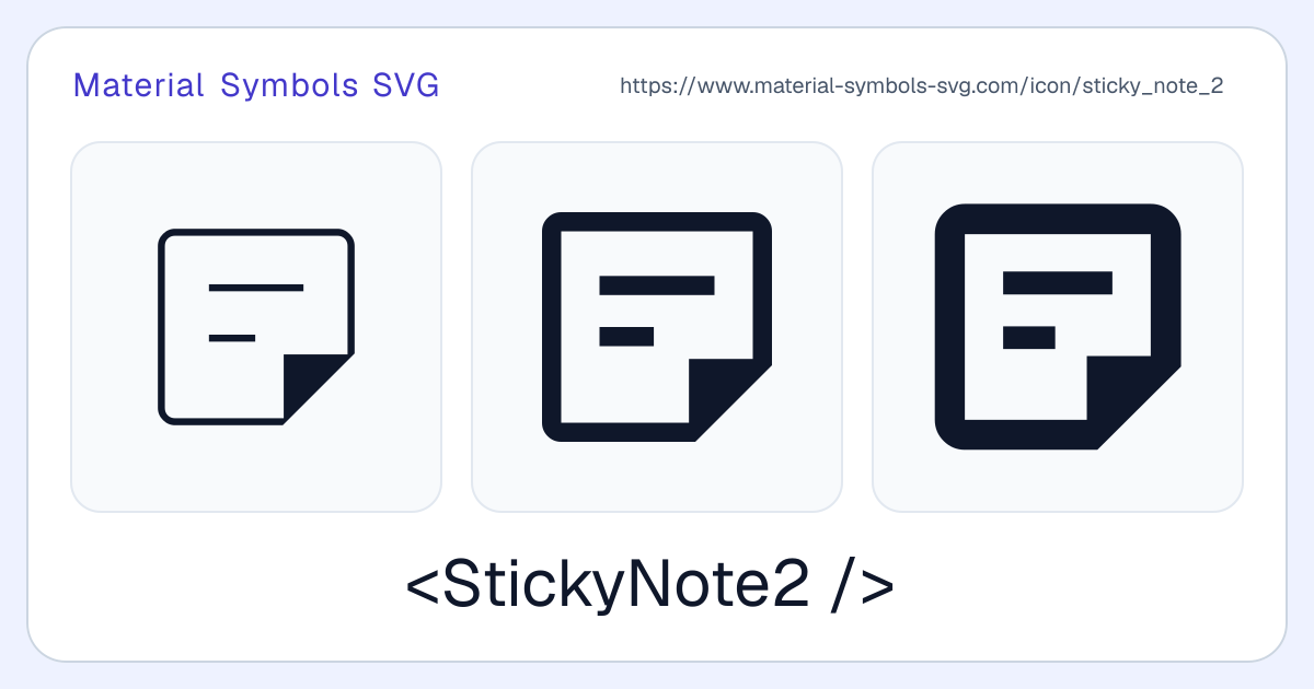 Sticky Note 2 Icon - Material Symbols SVG