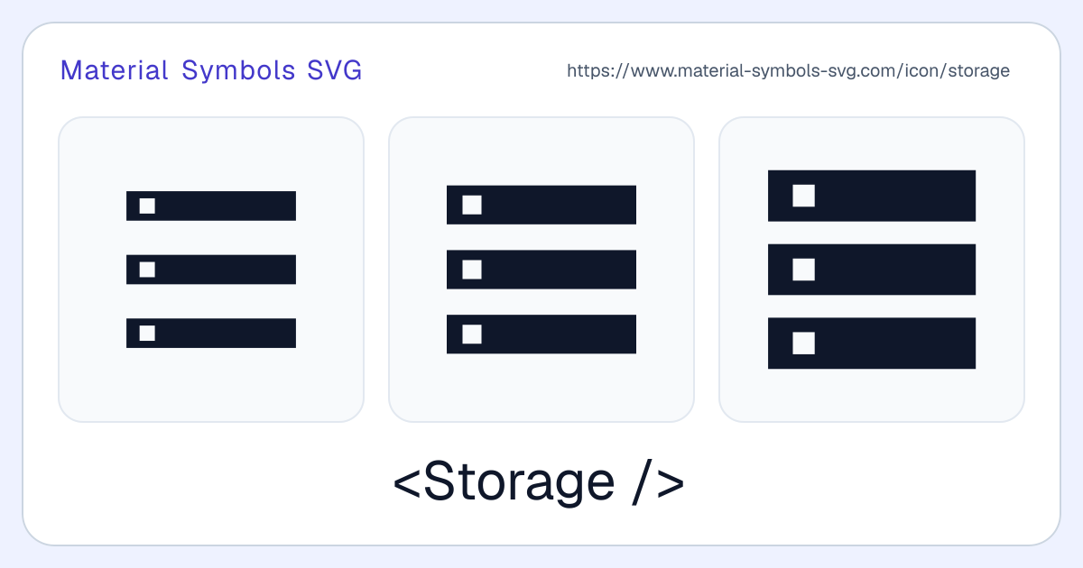 Storage Icon - Material Symbols SVG