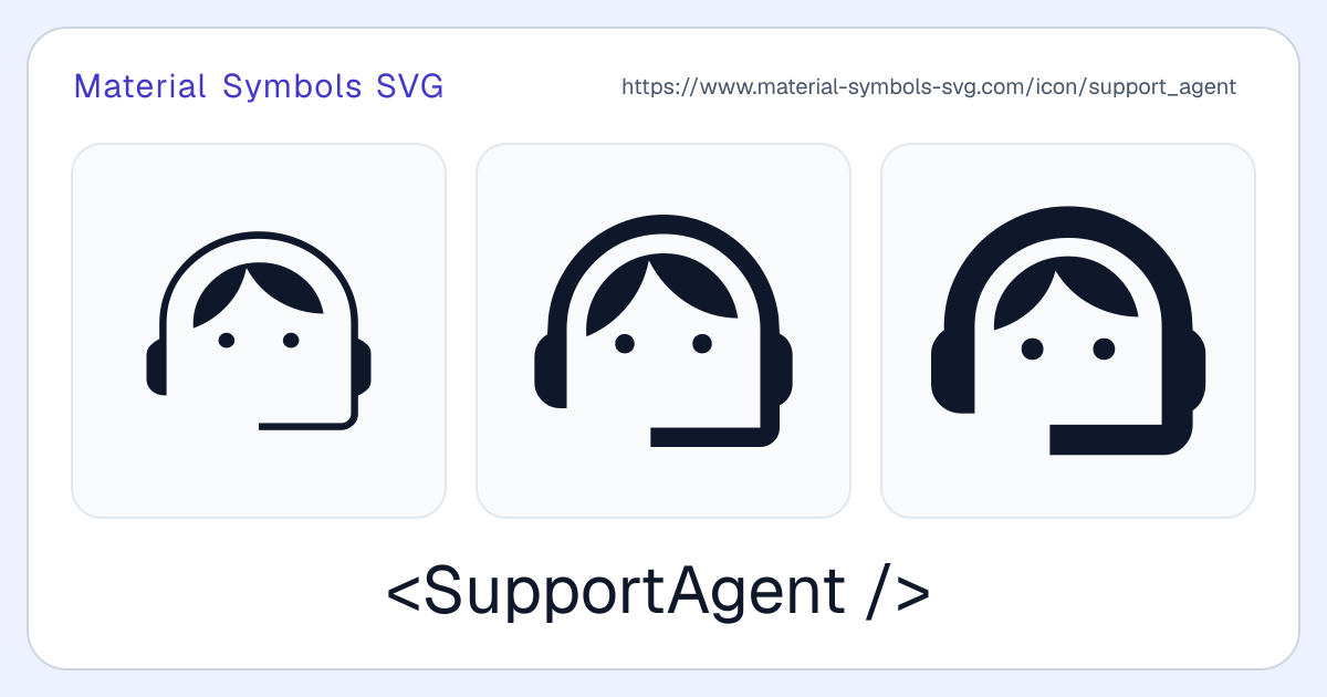 Support Agent Icon - Material Symbols SVG