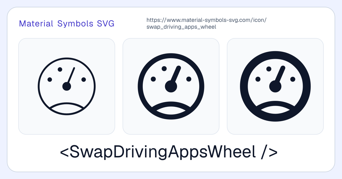Swap Driving Apps Wheel Icon - Material Symbols SVG