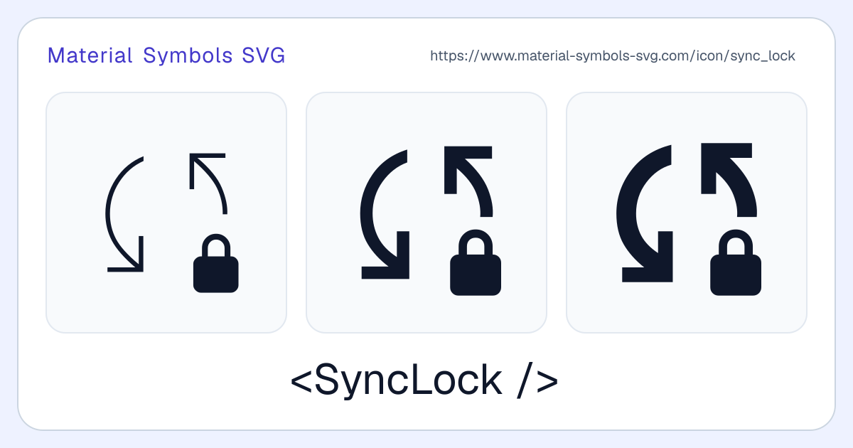 Sync Lock Icon - Material Symbols SVG