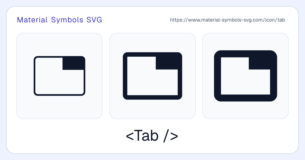 Tab Icon - Material Symbols SVG
