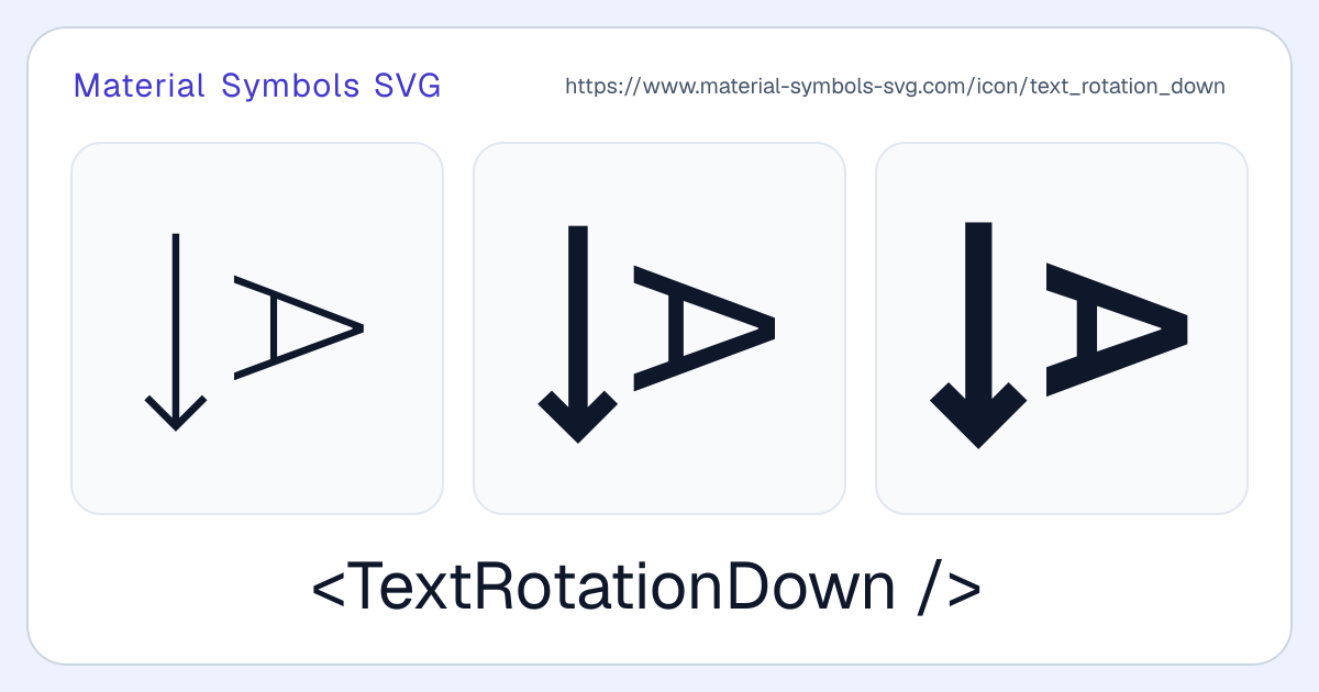 Text Rotation Down Icon - Material Symbols SVG