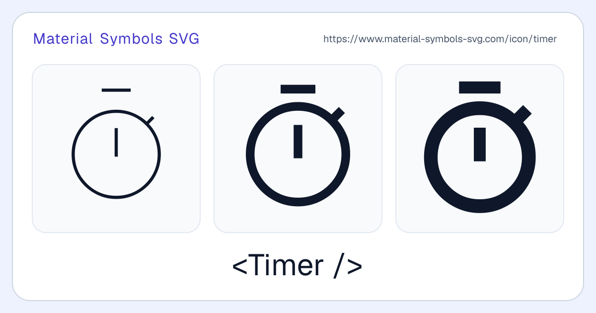 Timer Icon - Material Symbols SVG