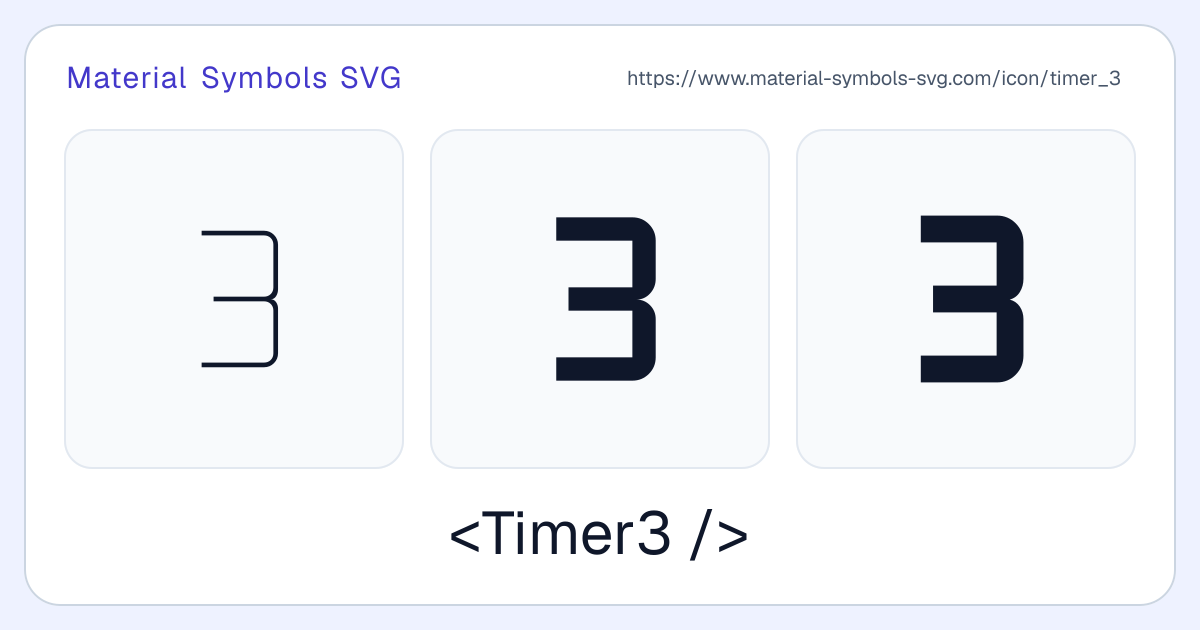 Timer 3 Icon - Material Symbols SVG