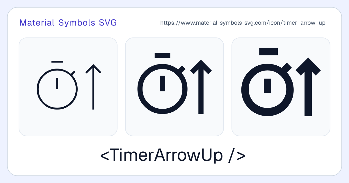 Timer Arrow Up Icon - Material Symbols SVG