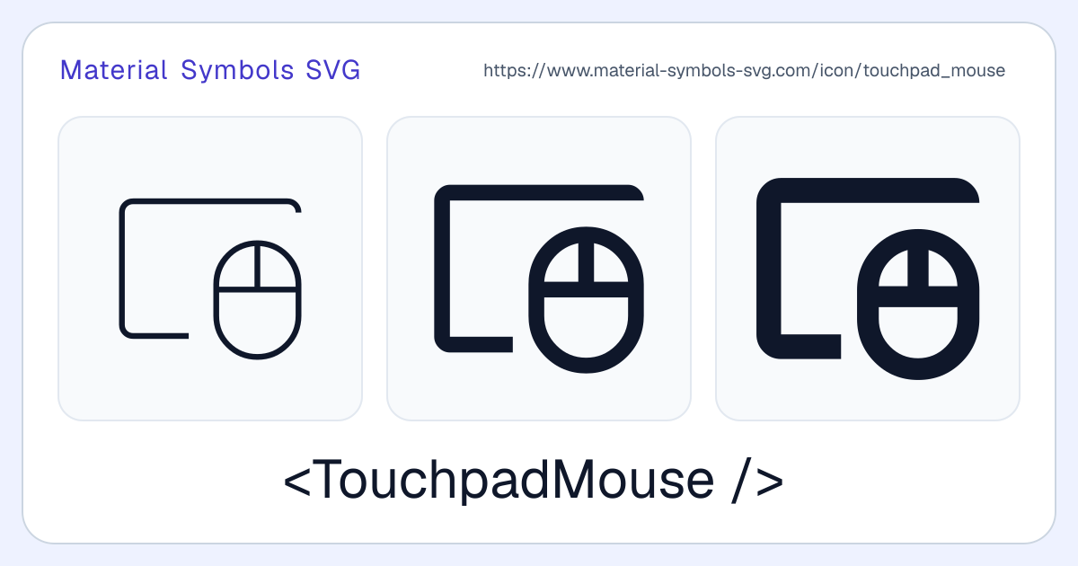 Touchpad Mouse Icon - Material Symbols SVG