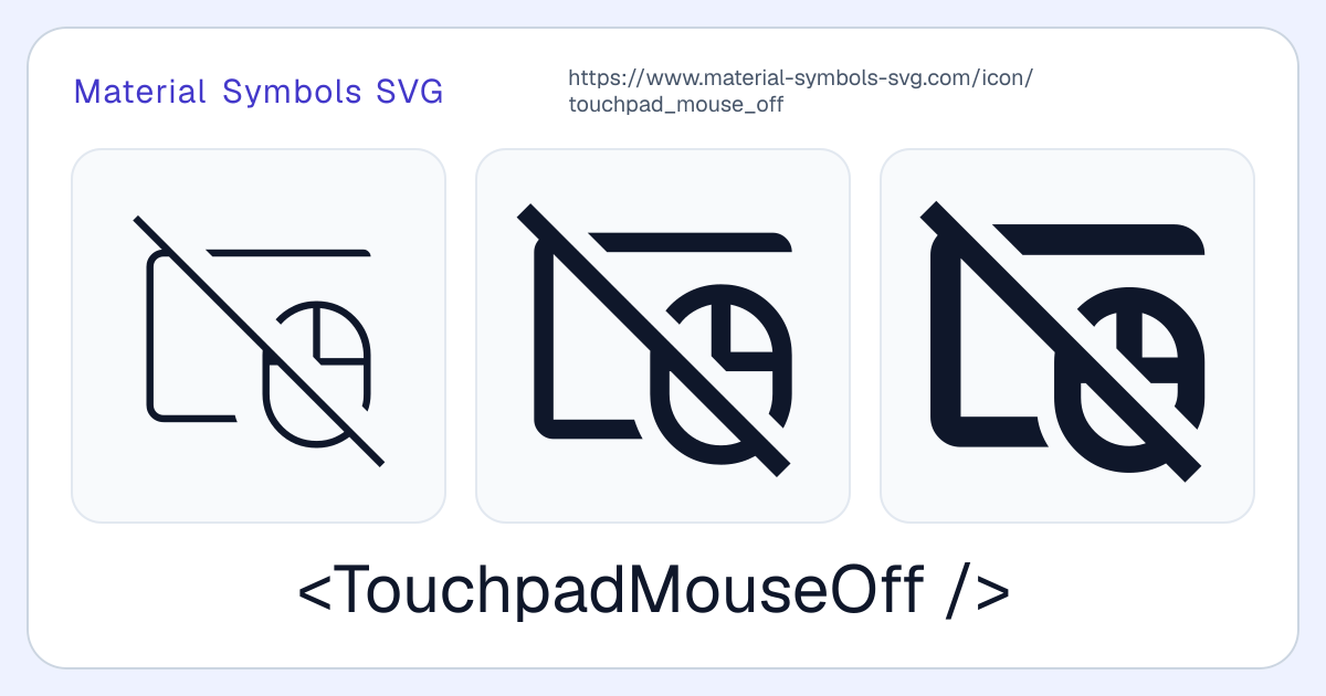 Touchpad Mouse Off Icon - Material Symbols SVG