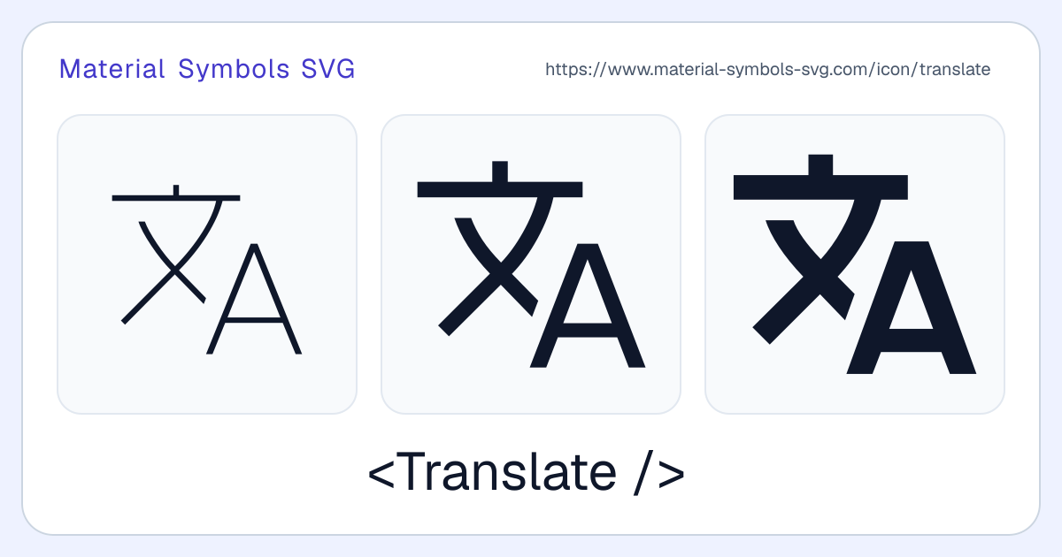 Translate Icon - Material Symbols SVG
