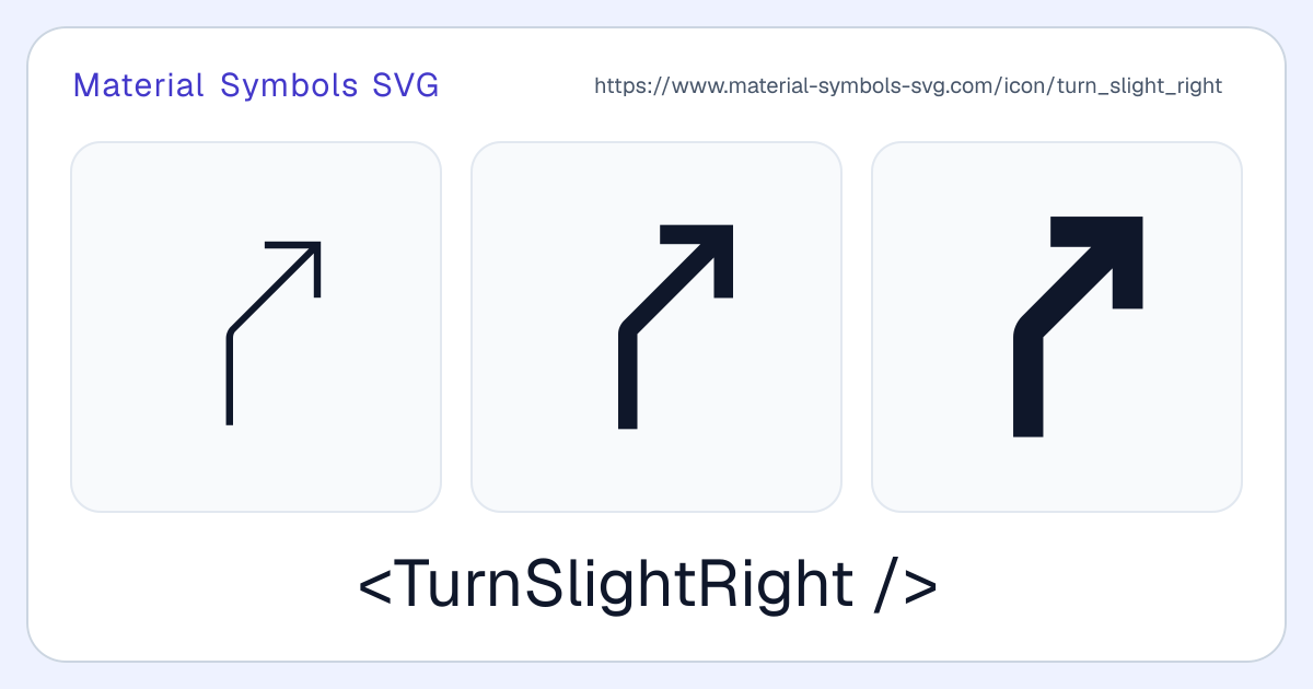 Turn Slight Right Icon - Material Symbols SVG