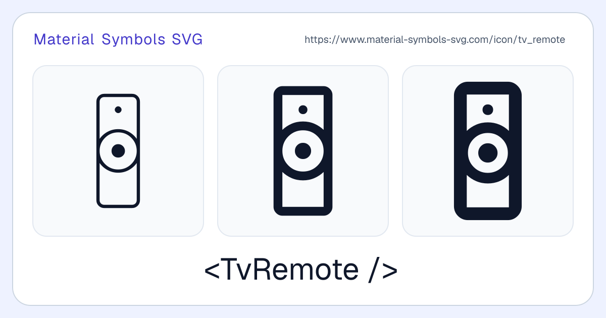 Tv Remote Icon - Material Symbols SVG