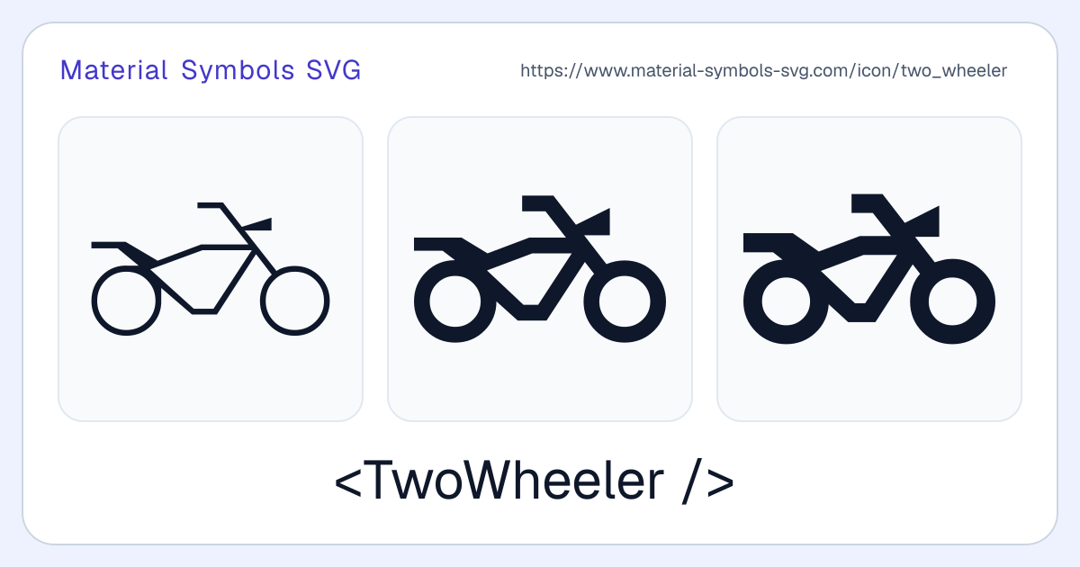 Two Wheeler Icon - Material Symbols SVG