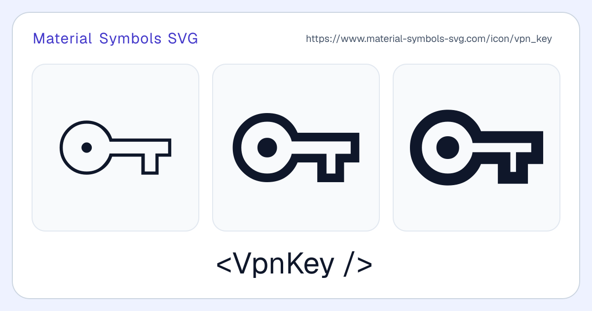 Vpn Key Icon - Material Symbols SVG