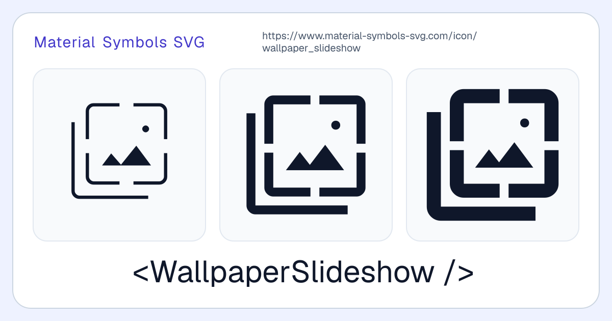 Wallpaper Slideshow Icon - Material Symbols SVG