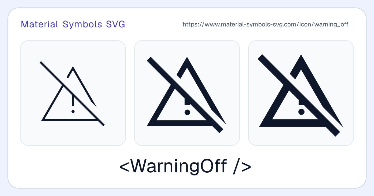 Warning Off Icon - Material Symbols SVG
