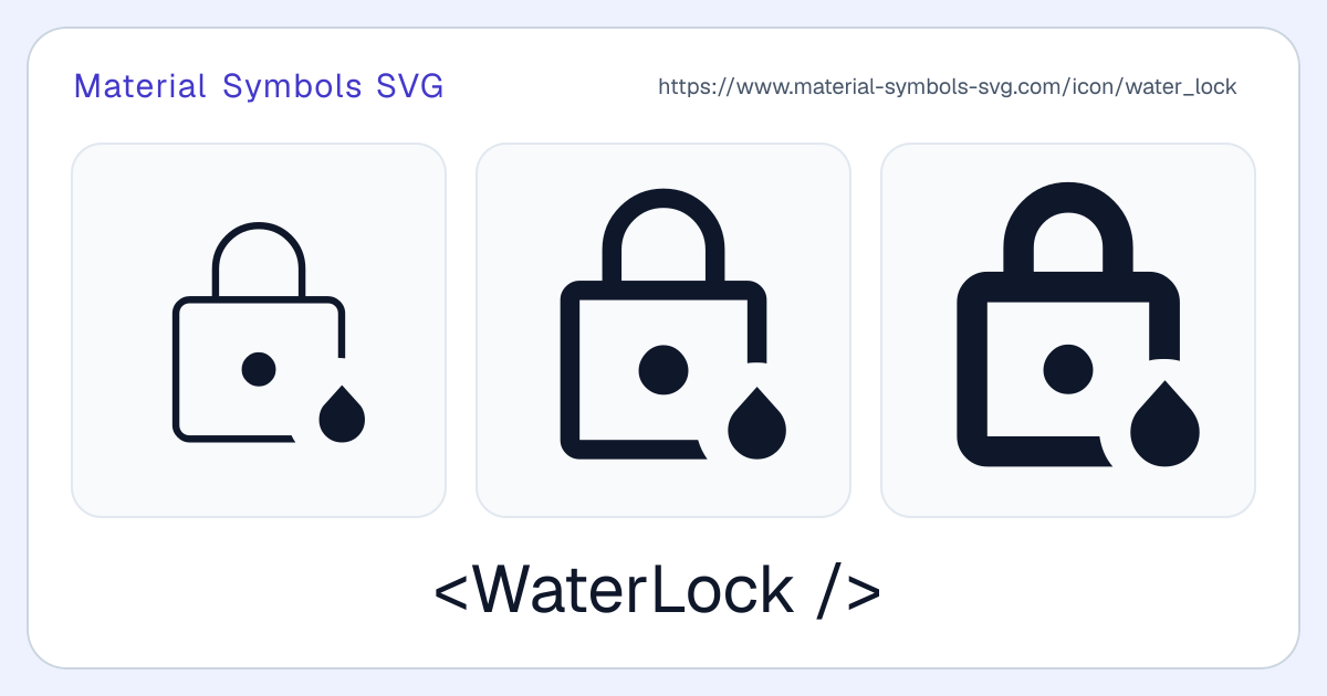 Water Lock Icon - Material Symbols SVG
