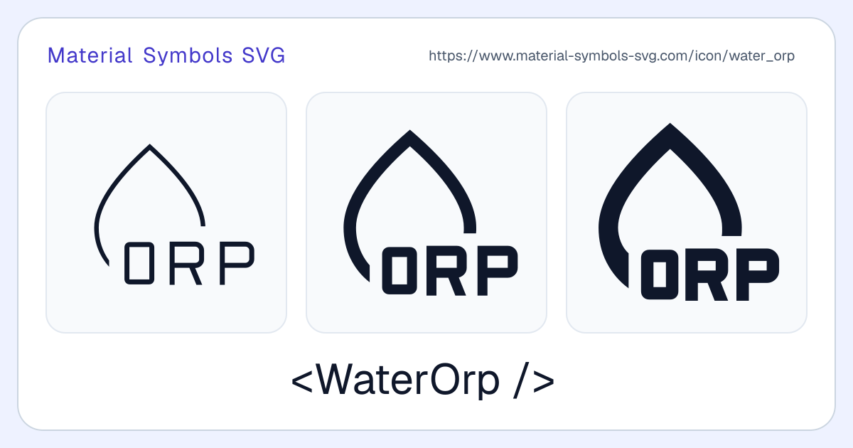 Water Orp Icon - Material Symbols SVG