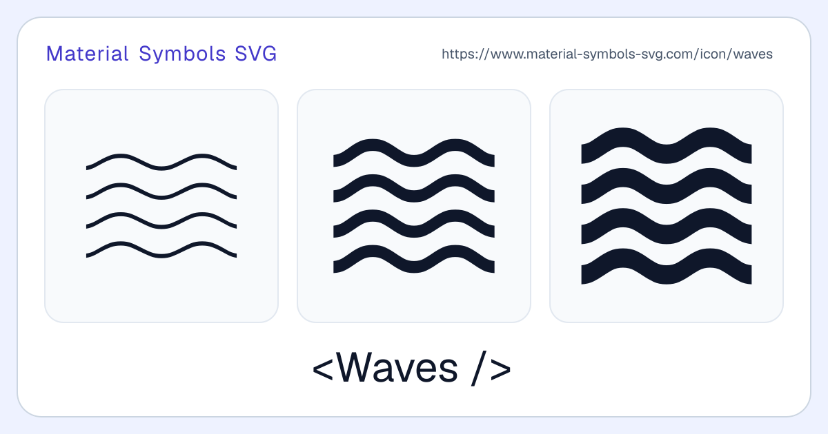 Waves Icon - Material Symbols SVG