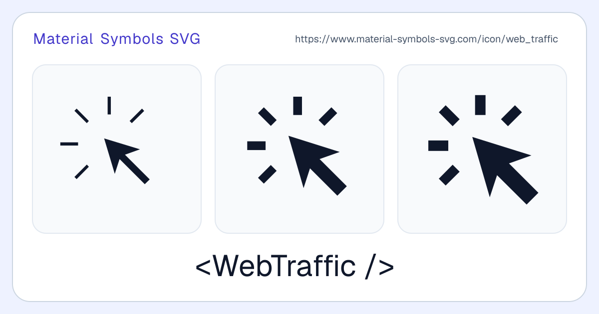 Web Traffic Icon - Material Symbols SVG