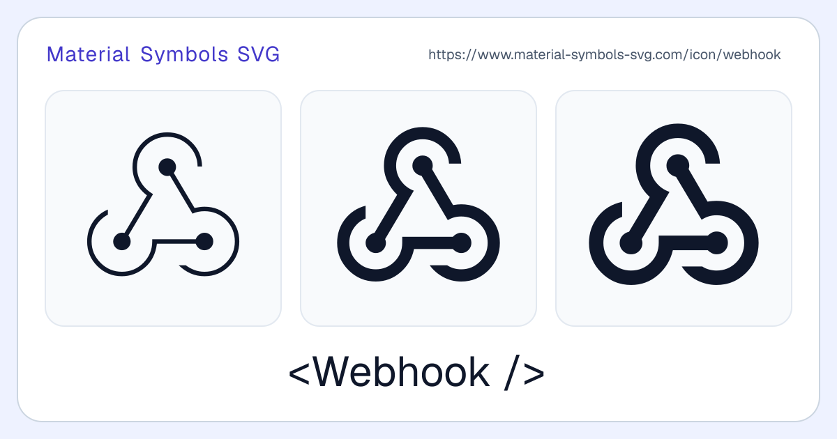 Webhook Icon - Material Symbols SVG