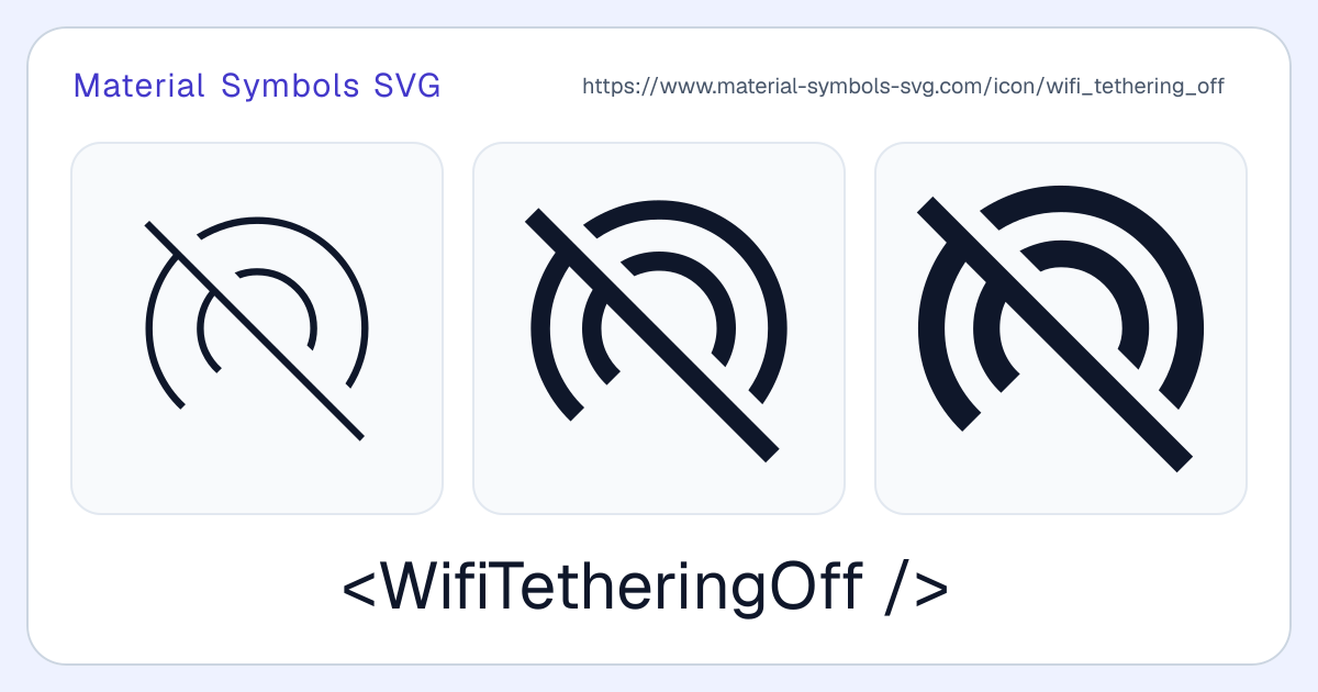 Wifi Tethering Off Icon - Material Symbols SVG